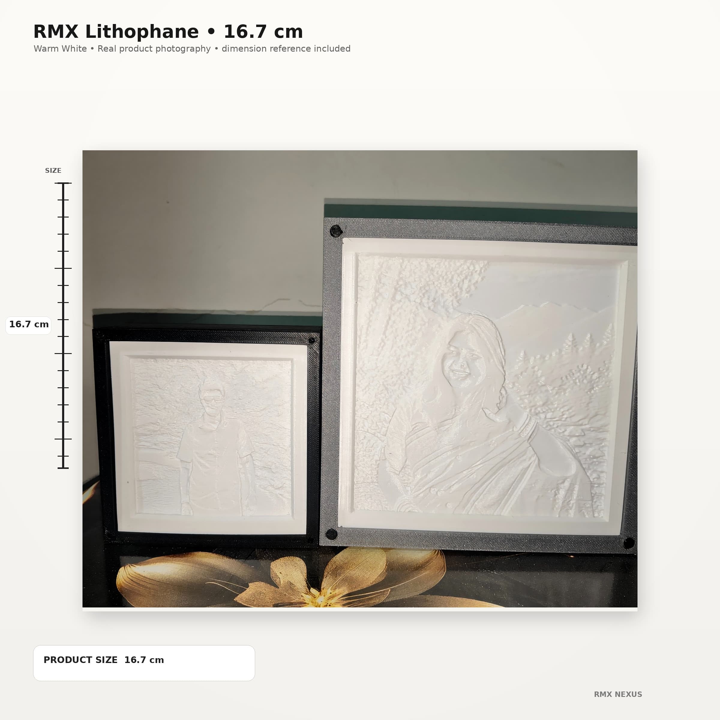 Lithophane lamp detail view