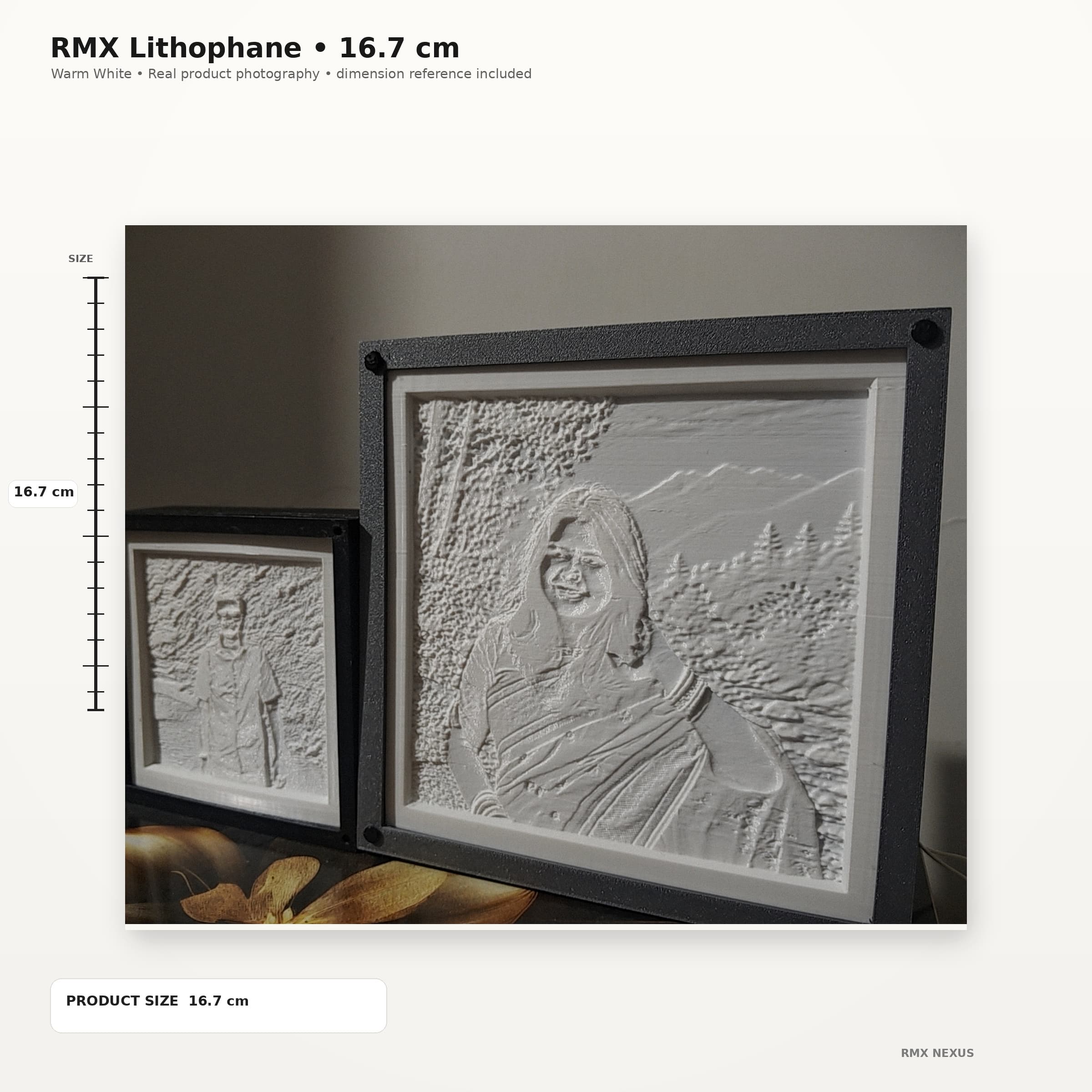 Lithophane lamp angle view